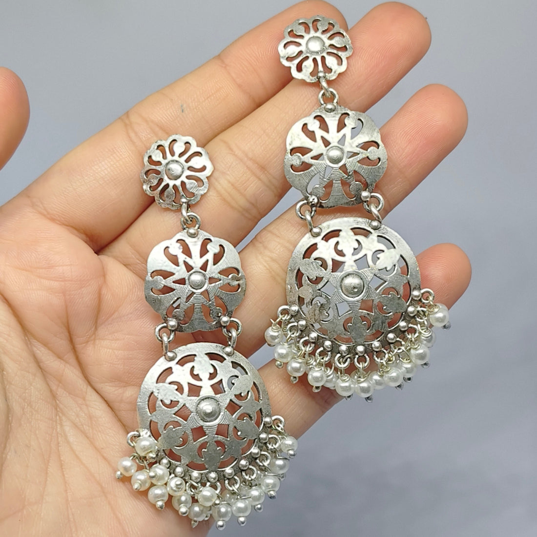 Exquisite Silver Filigree Chandelier