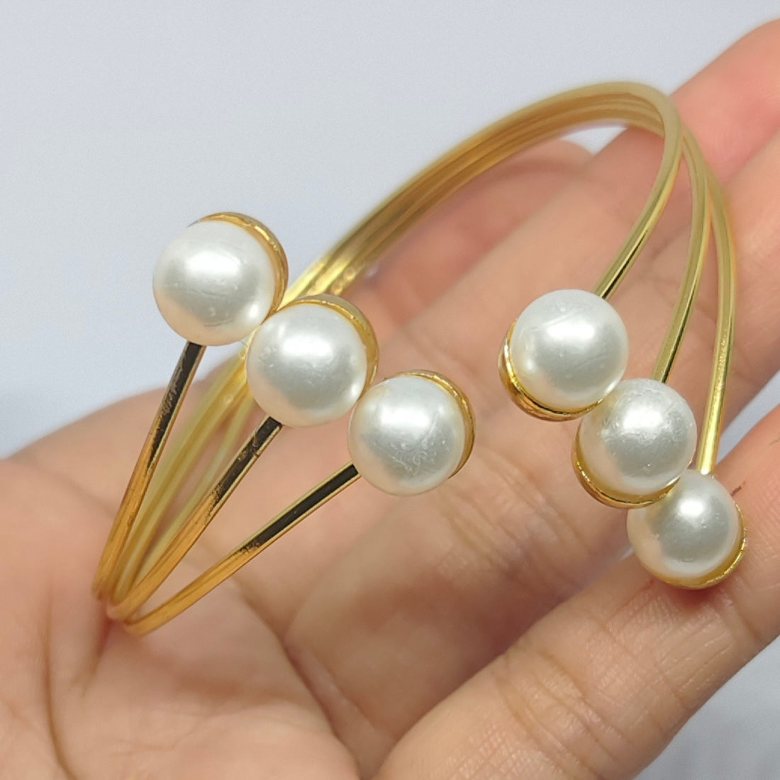 Golden Pearl Cuff Bracelet