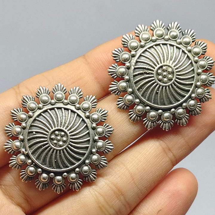 Oxidised Surya Studs