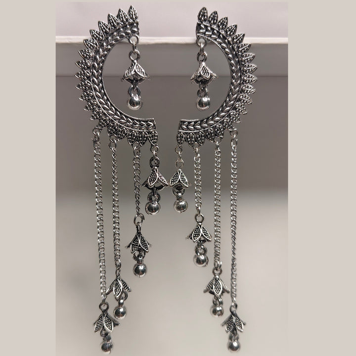 Crescent Moon Tassel Jhumki