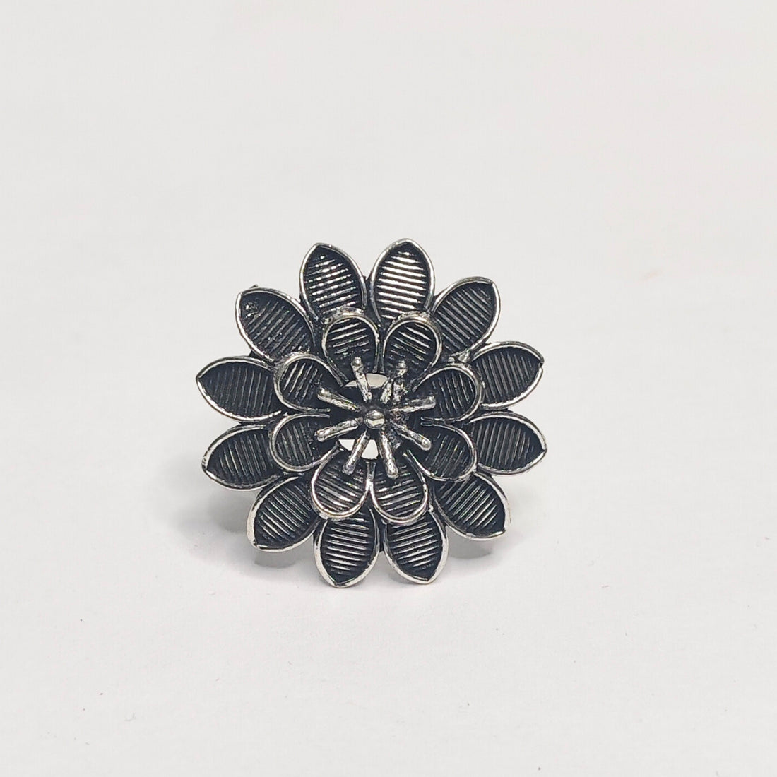 Oxidised Flower Ring