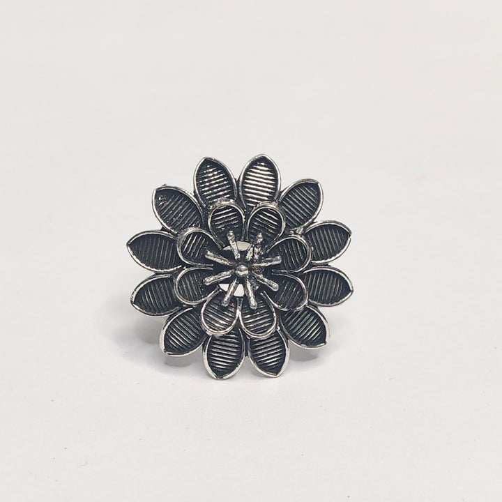 Oxidised Flower Ring