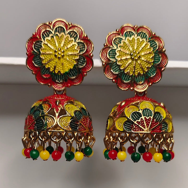 Meenakari Multicolor Beaded Jhumki