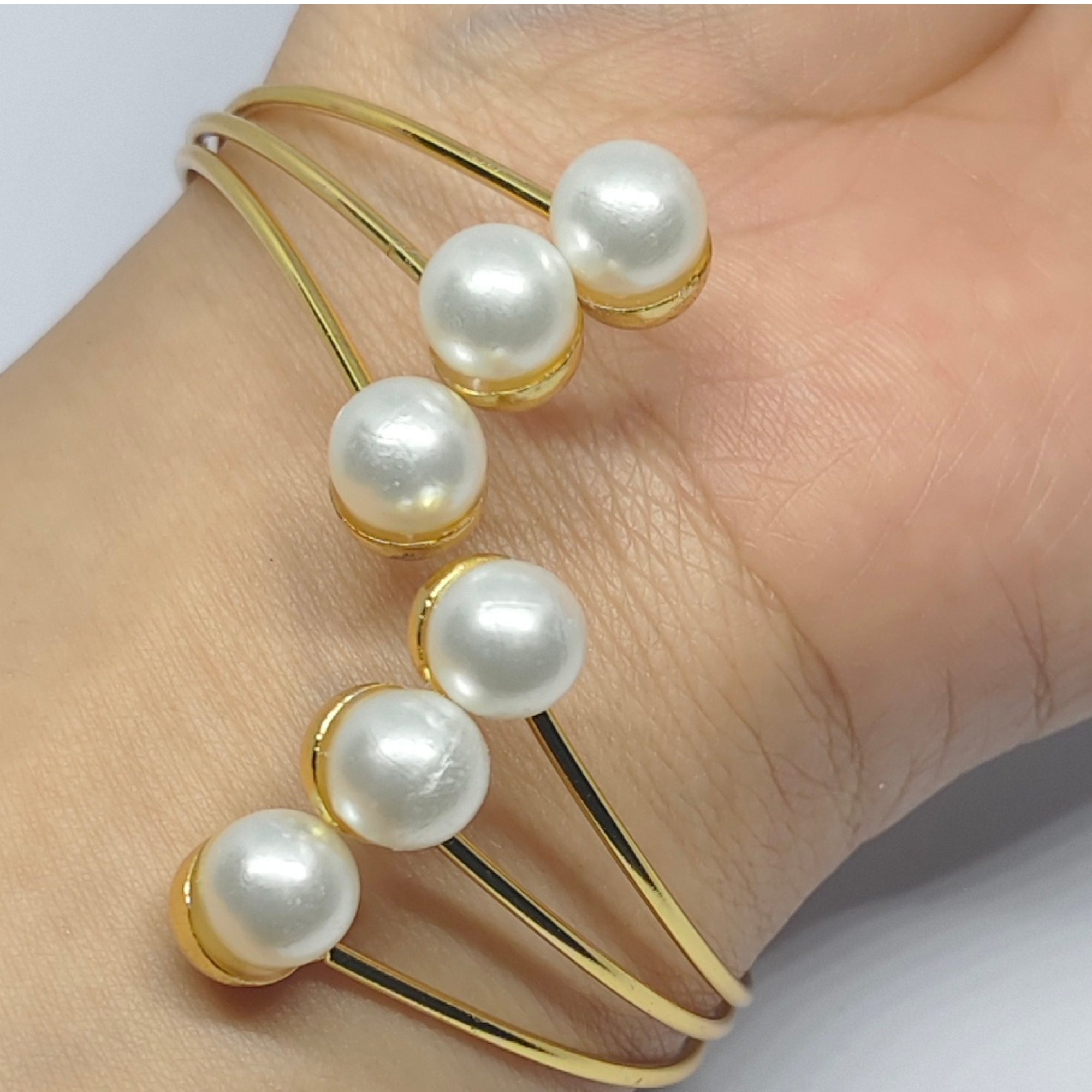 Golden Pearl Cuff Bracelet