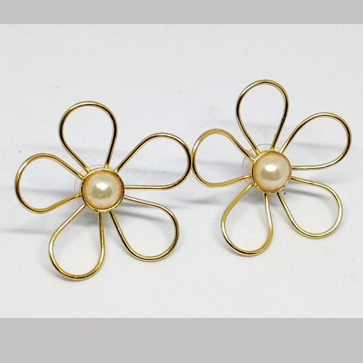 Elegant Pearl Golden Studs