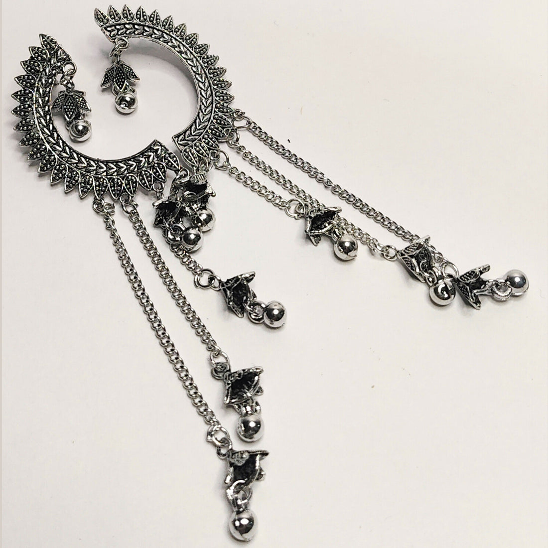 Crescent Moon Tassel Jhumki