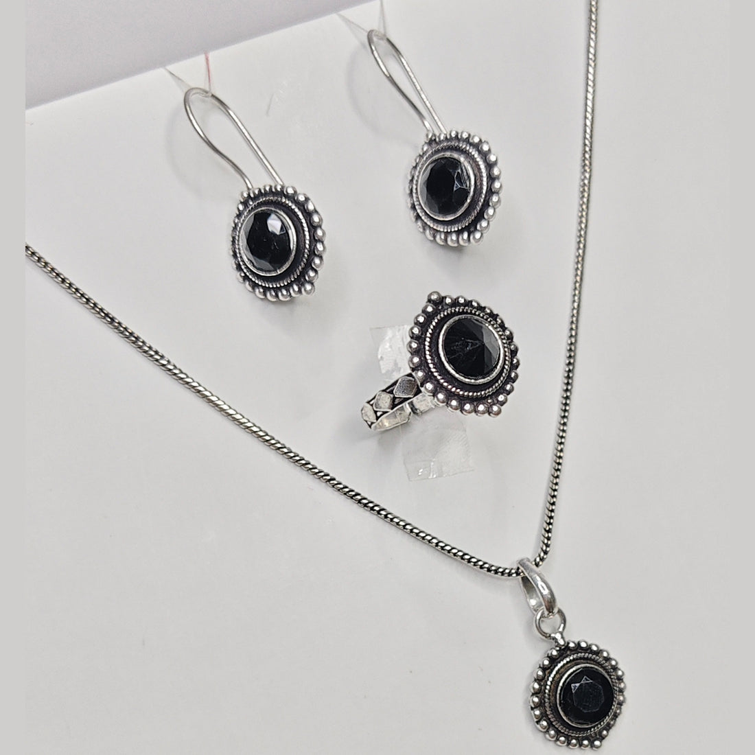 Black Stone Jewellery Combo Set