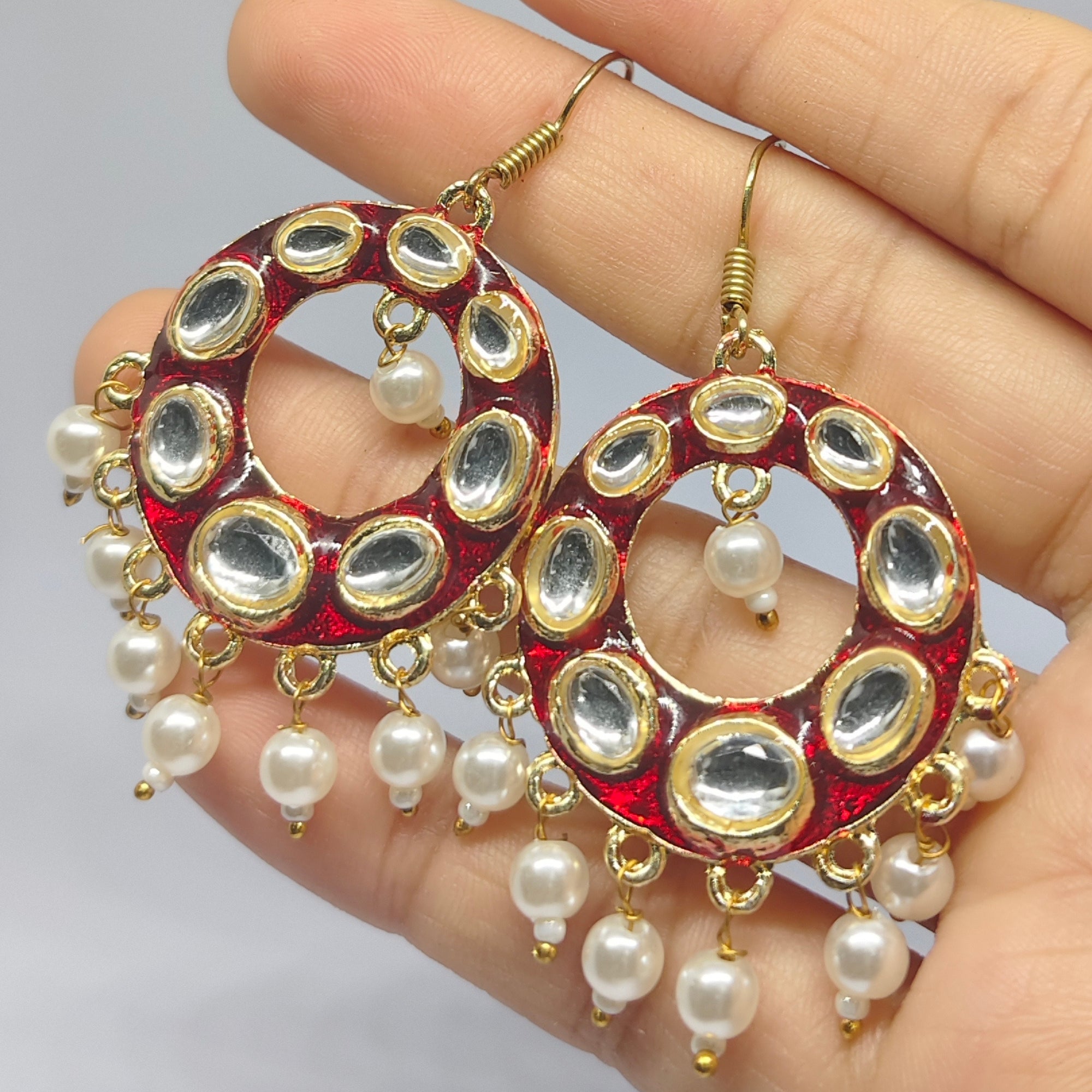 Kundan Meenakari Chandbali