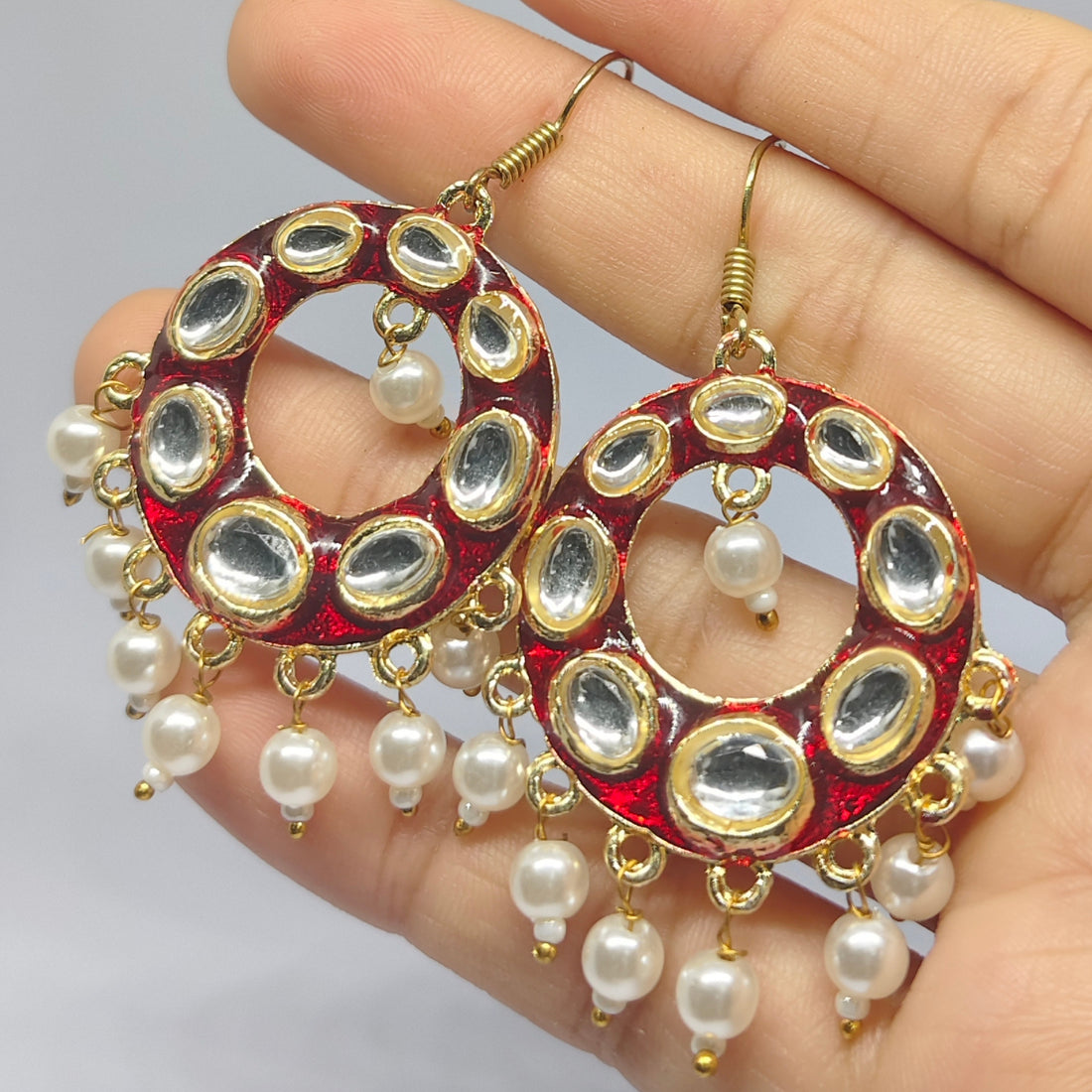 Kundan Meenakari Chandbali