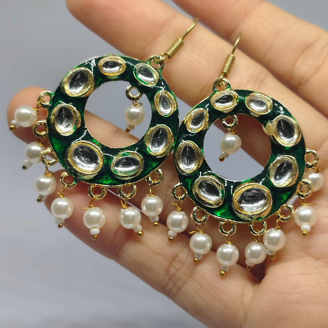 Kundan Meenakari Chandbali