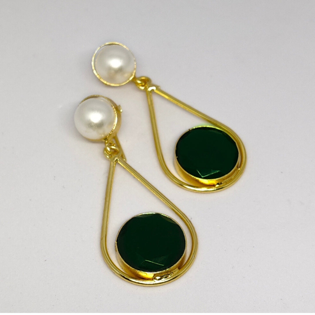 Stone & Pearl Drop Earrings for Women