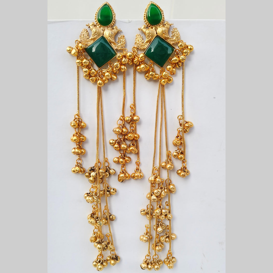 Viral Kashmiri Gold-Plated Long Jhumka Earrings