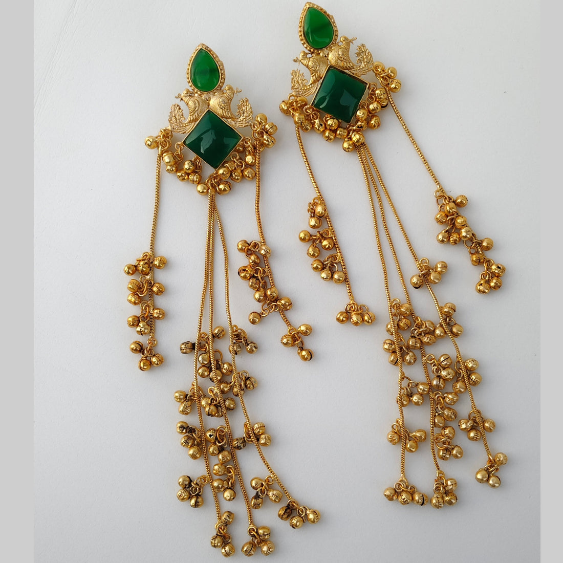 Viral Kashmiri Gold-Plated Long Jhumka Earrings