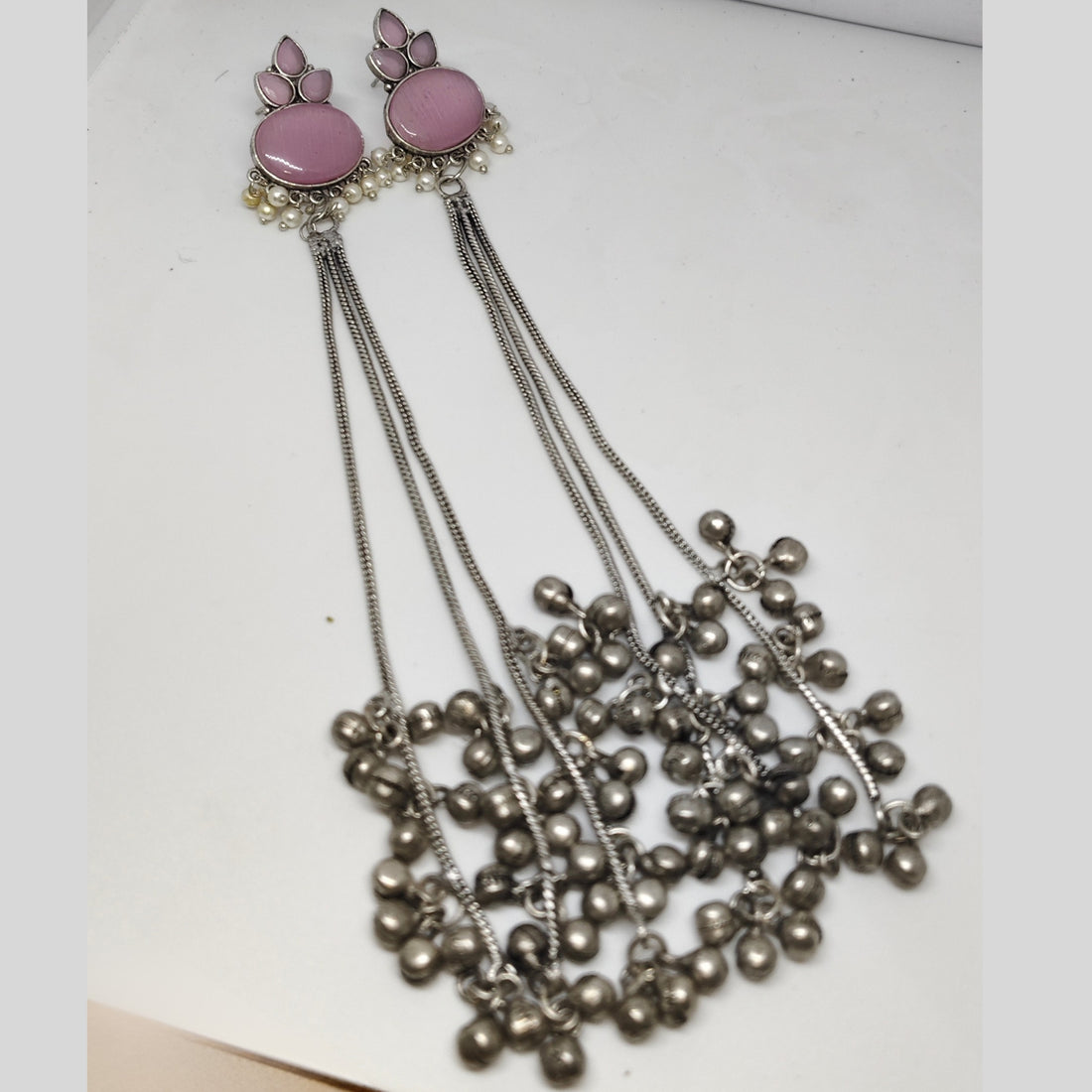Oxidised Kashmiri Long Tassel Earrings | Kashmiri Tribal Statement Jewelry
