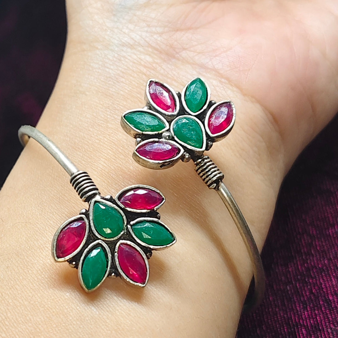 Floral Stone Adjustable Bracelet for Women